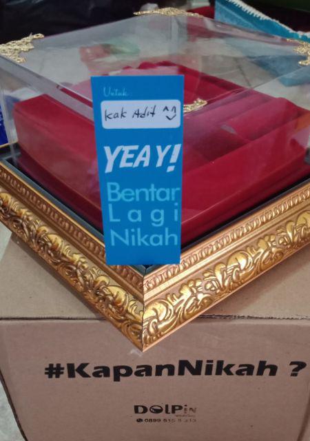 Kotak Cincin Gelang Kalung Frame Tutup Mika Untuk Seserahan/ Lamaran Fcgk