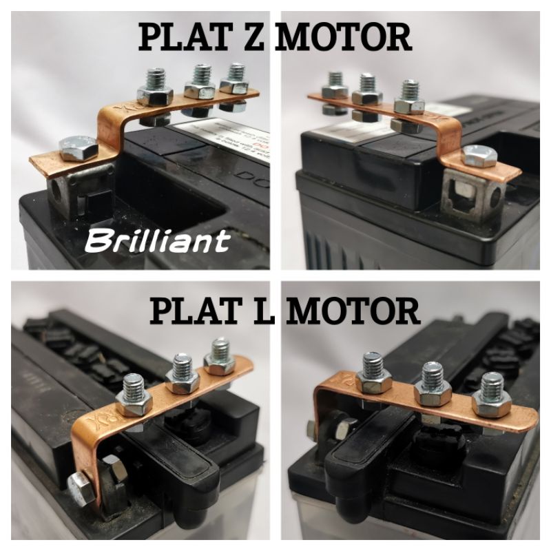 Terminal Plat L Tambahan Aki Accu Motor - Ground Grounding / Plus Universal - 100% TEMBAGA - Harga 2pc