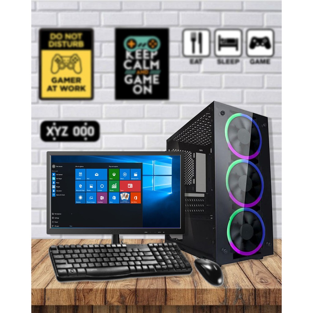 PAKET LENGKAP PC GAMING SET MONITOR LED 19INCH