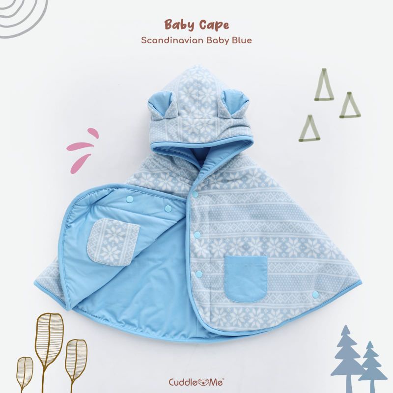 CuddleMe Baby Cape Original Cuddle Me Jaket Mantel Anak Bayi Balita Laki Laki Perempuan Boy Girl Cowok Cewek 0 6 12 Bulan 1 2 3 Tahun-Scandy baby blue