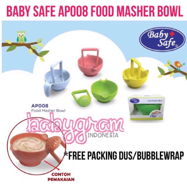 Babysafe AP008 Food Masher Grinder Bowl AP008 / Baby Foodmaker Penghalus Penggerus Makanan Baby Safe