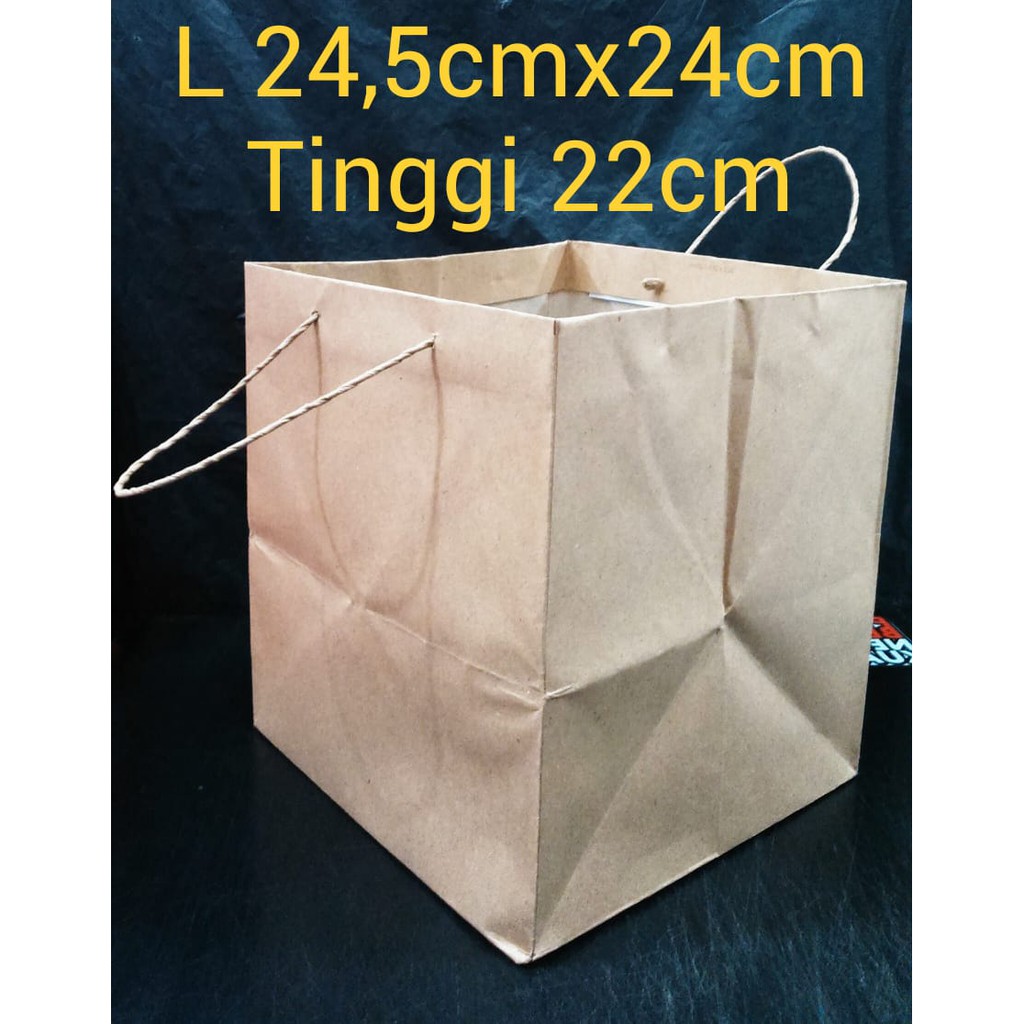 

Paper bag Tas kertas ukuran 24,5cmx24cmx22cm 1 pak isi 12 lembar