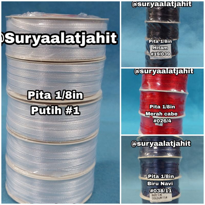 Pita Satin 1/8in/3.2mm +/-80Y =rp.5.250/Rol