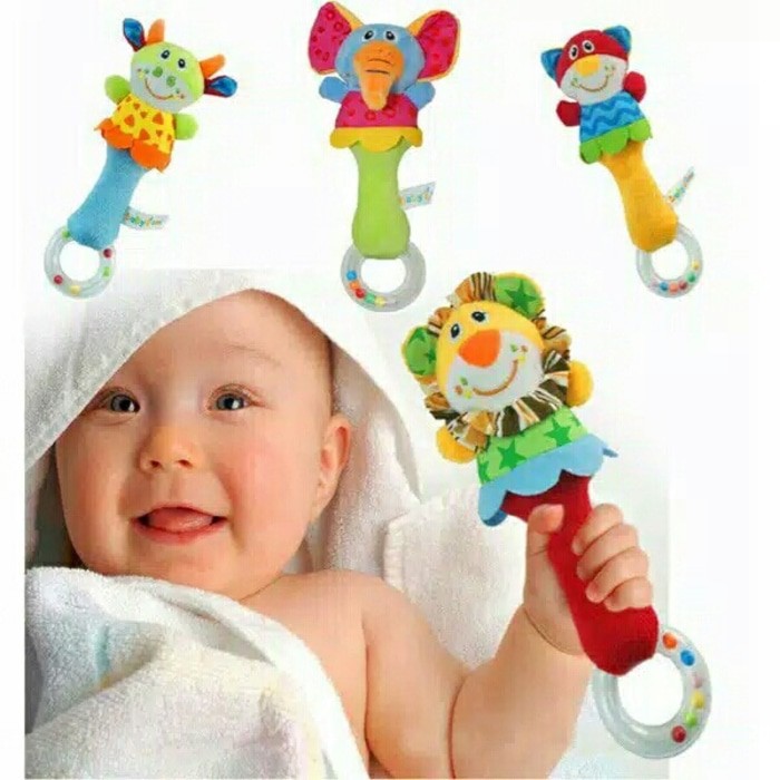 Rattle Stick Bayi 4 Motif - Mainan Bayi