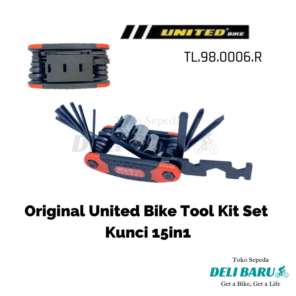 Deli baru Kunci set lipat 15 in 1 mini toolkit sepeda