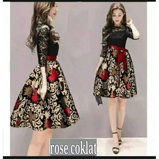 *[RXFK] Dress Batik / Dress Batik Murah / Dress Wanita / Dress Motif Batik Terbaru Lengan Panjang