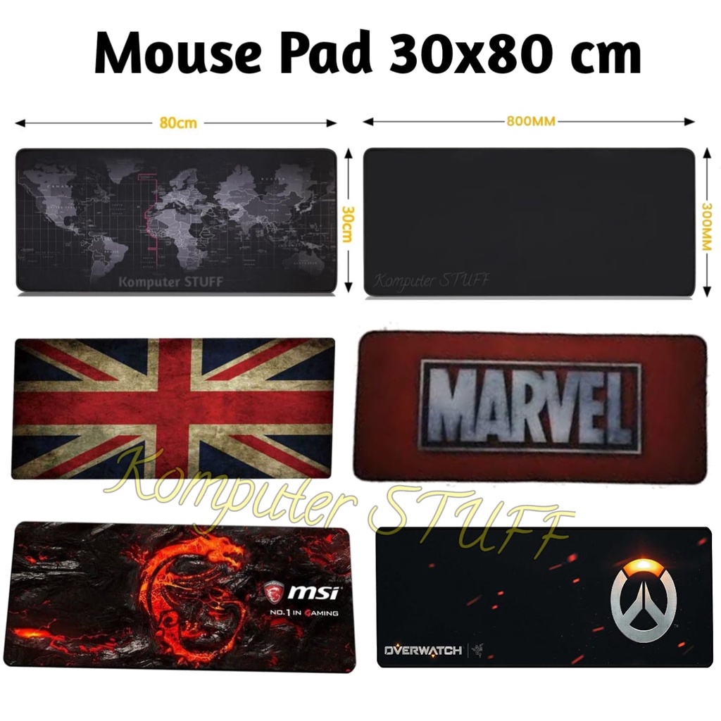 Mouse Pad XL Gaming Matras Meja Besar 30 x 80 cm Bahan Soft, Anti Slip All Model