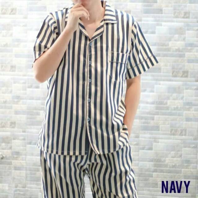  Piyama Pria Katun  Jepang Jumbo Stripes Shopee Indonesia