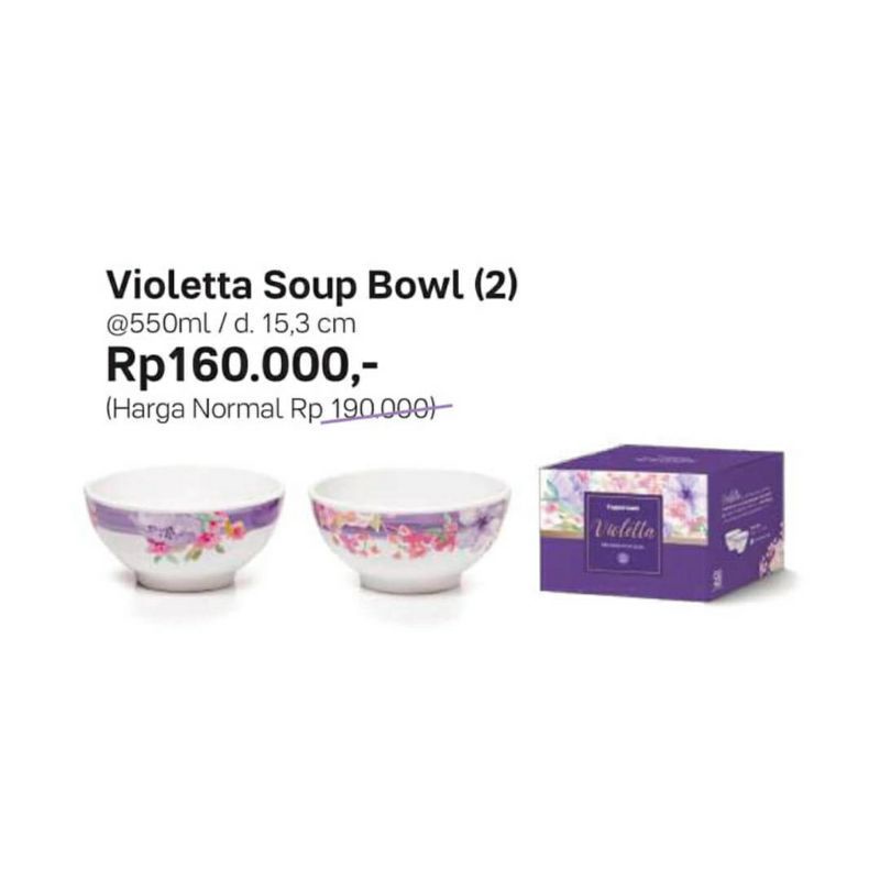 Tuperware Violetta Soup Bowl 2pcs Mangkok