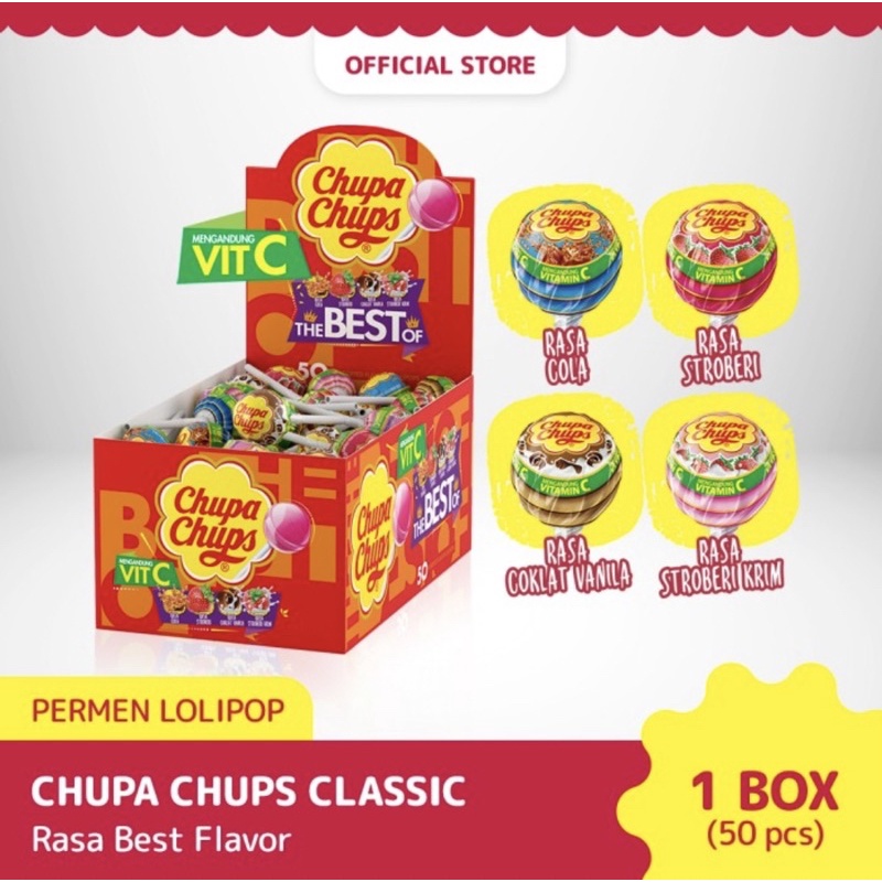 CHUPA CUPS PERMEN LOLIPOP BOX ISI 50 PC