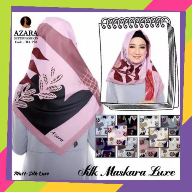 { TERMURAH } HIJAB SEGIEMPAT MOTIF AZARA / HARGA GROSIR / HIJAB MURAH