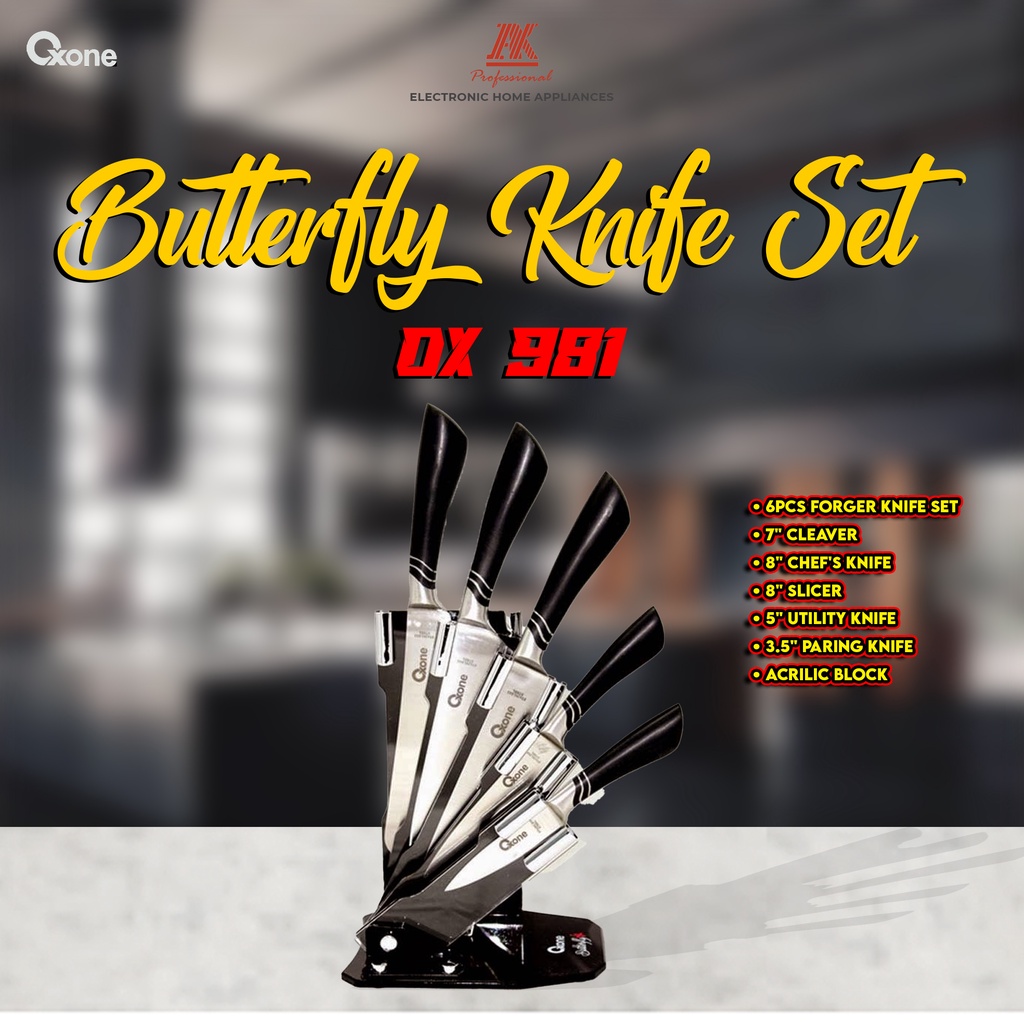 PISAU DAPUR SET / OXONE BUTTERFLY KNIFE SET OX 981 N MURAH BANGET / GARANSI RESMI