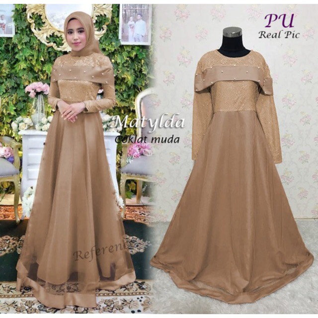 Gamis Pesta Kondangan MATYLDA ISABELLA MUTIARA SYANTIK Corneli Gaun Sabrina Dress PU