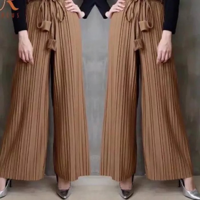 celana kulot plisket premium tali pinggang / plisket celana plisket tali lonceng premium cod