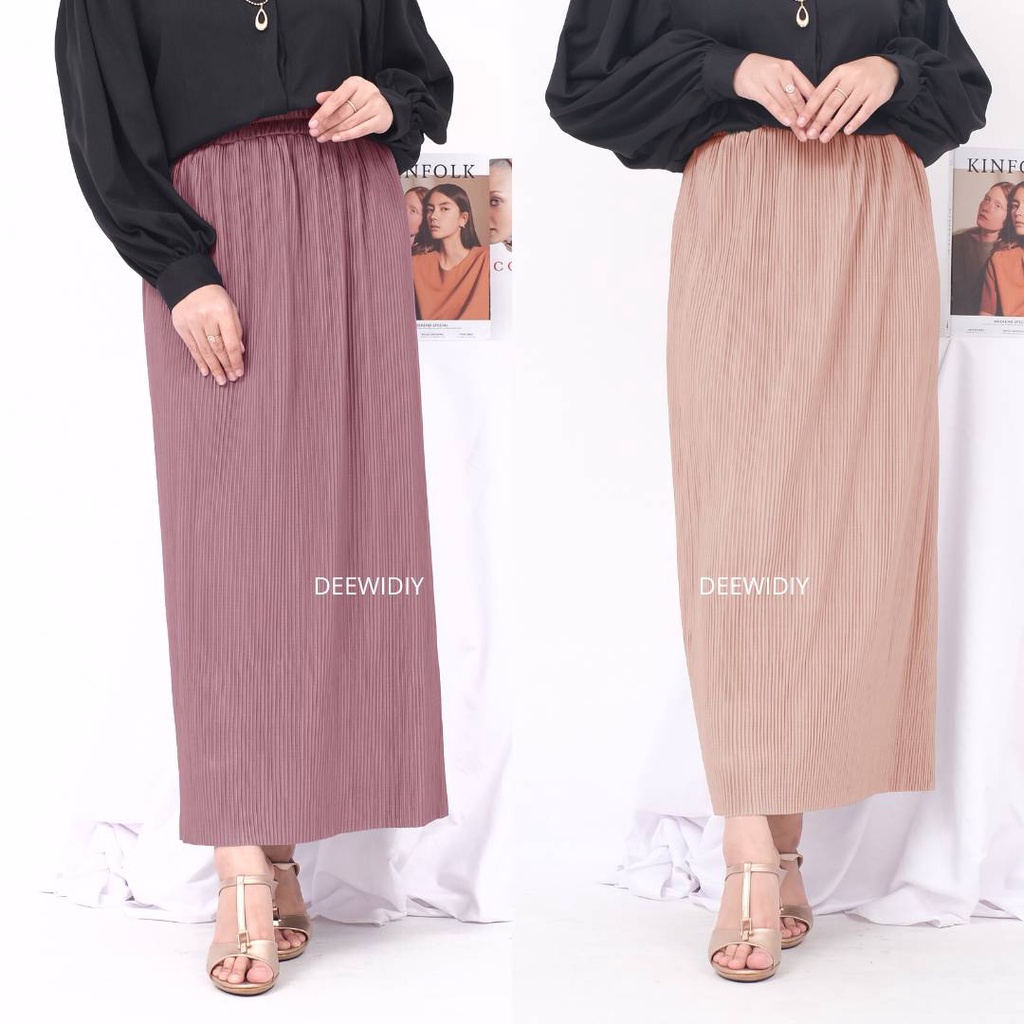 BEST SELLER ROK SPAN PLISKET LIDI PREMIUM - ROK PENSIL WANITA - ROK KERJA WANITA - JENNIE PLEATS SKIRT DEEWIDIY