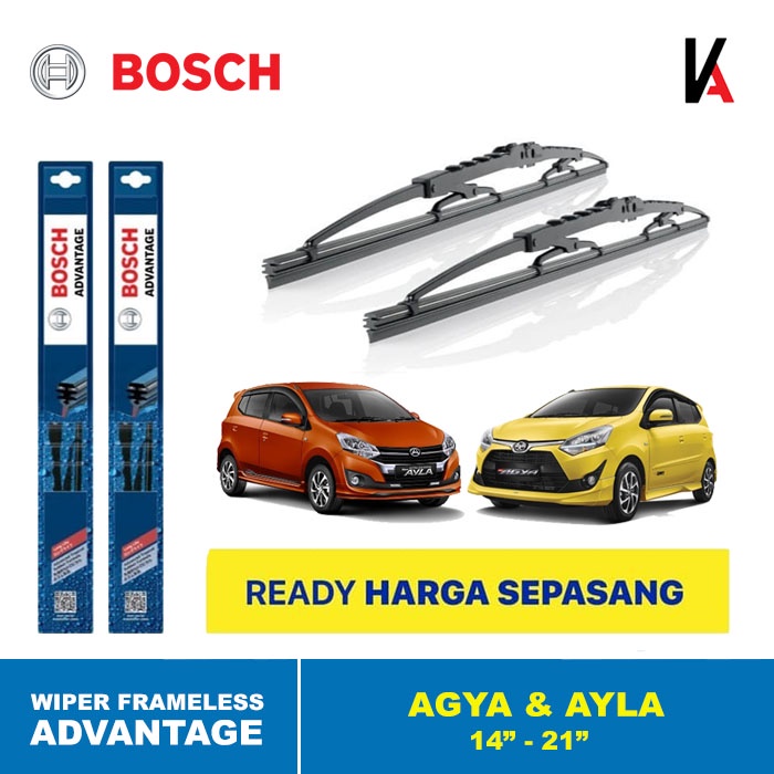 WIPER BLADE MOBIL AGYA - AYLA BOSCH ADVANTAGE 21&quot; - 14&quot; ORIGINAL