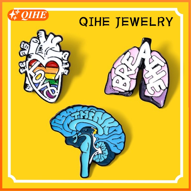 Bros Pin Enamel Bentuk Jantung Anatomi Untuk Dokter / Perawat