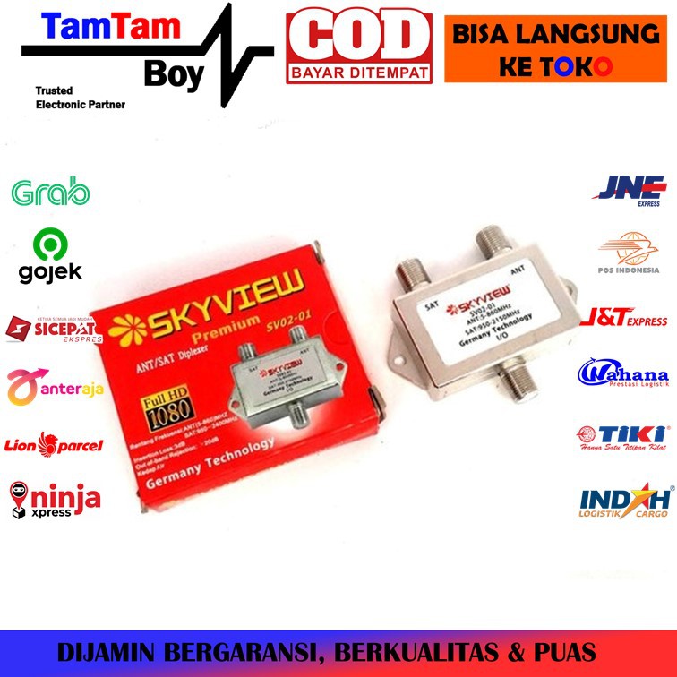 Mixer/Duplixer Skyview Menggabungkan Kabel Antena TV UHF & Parabola