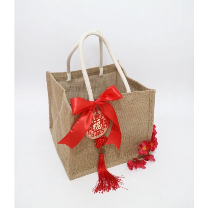 

Jute Bag Imlek / Tas Anyam Sincia 26x26 / Tas Goni Spiku Hampers CNY 2023