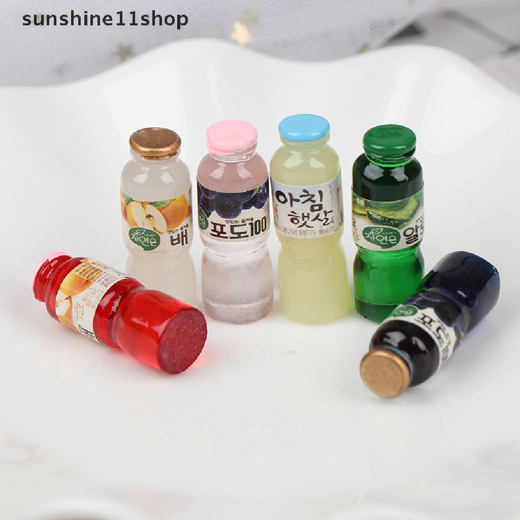 (SHO) 5pcs Miniatur Botol Minum Skala 1: 12 Untuk Aksesoris Dapur Rumah Boneka