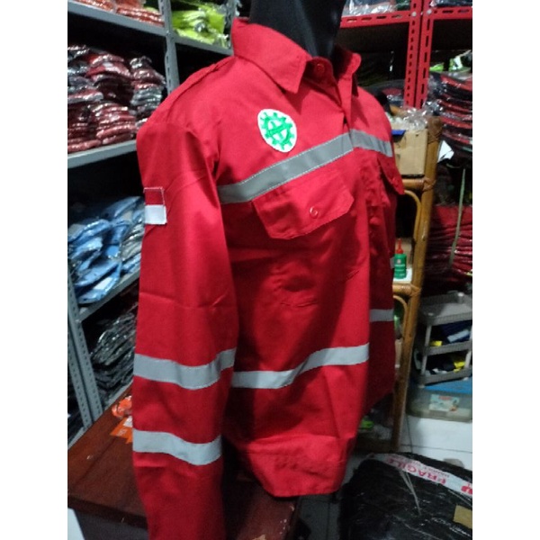 SERAGAM SAFETY MERAH DOBLE SCOTLIGT