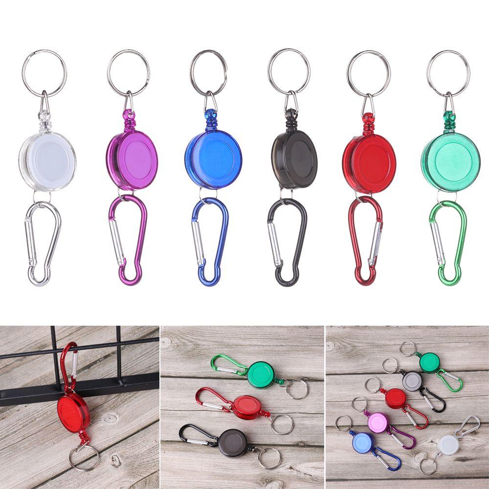 Chookyy Retractable Key Chain Security Belt Labu Gesper Safety Coil Gantungan Kunci Pancing