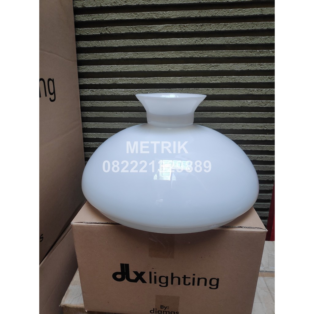 KAP LAMPU ANTIK DIAMETER 35CM/ KAP KACA LAMPU GANTUNG KEREK