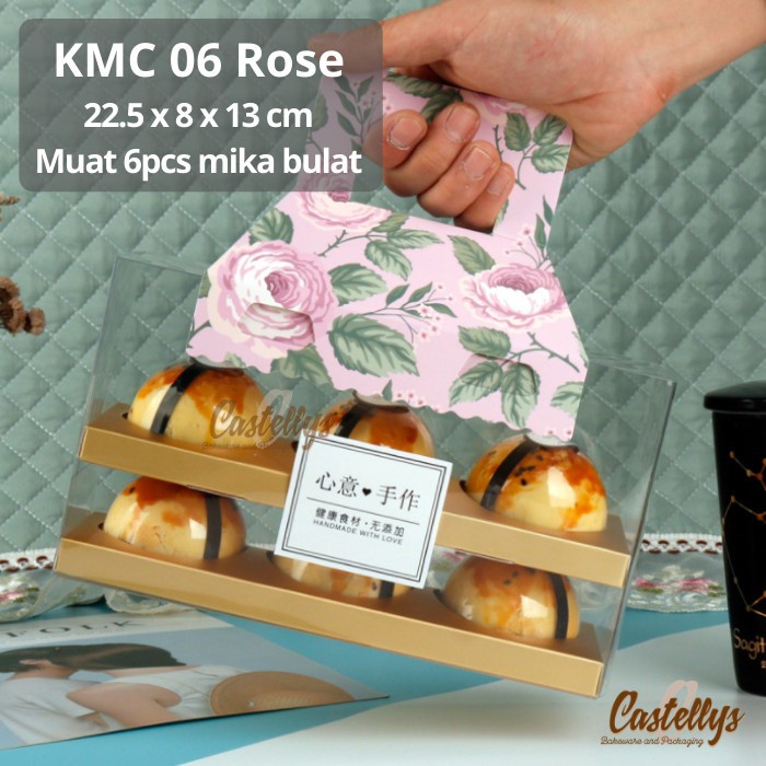 

5 PCS Kotak Mika KMC 06 ROSE Kotak Mika Pia Kue Mooncake Mochi Pudding