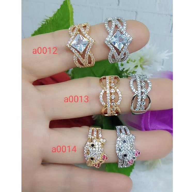 Cincin permata lapis emas 18K a0012-0014