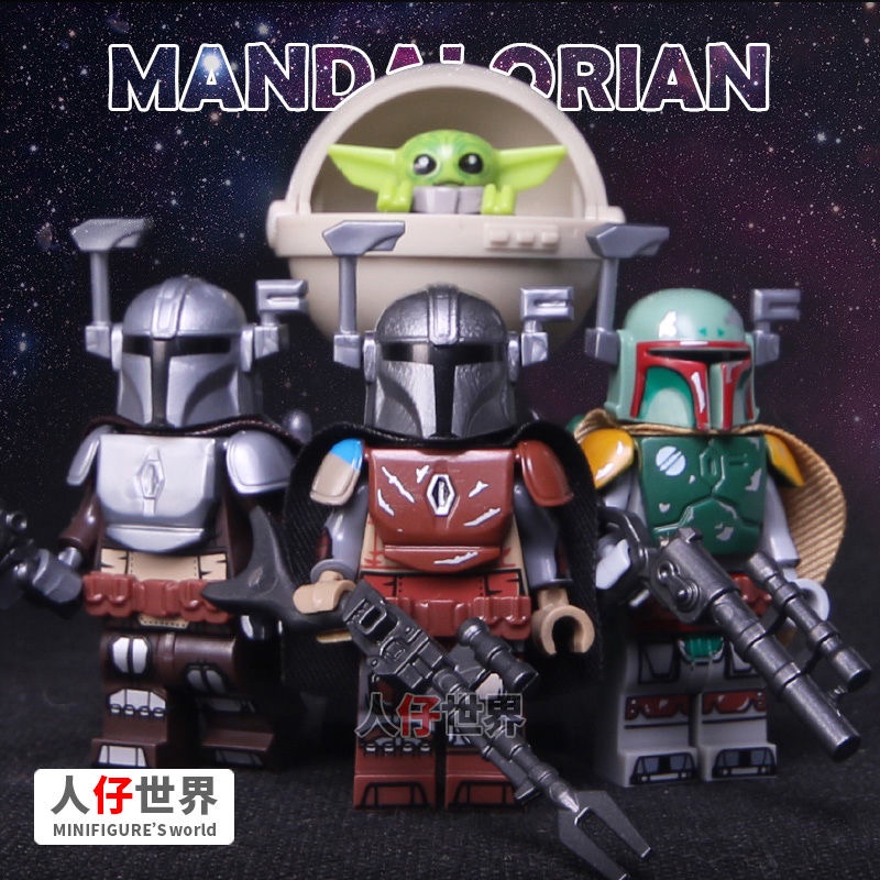 Mini Figure Star Wars Mandalorian Minifigures Boba Fett Bounty Hunter Baby Yoda Flight Cabin Death Watch KT1041