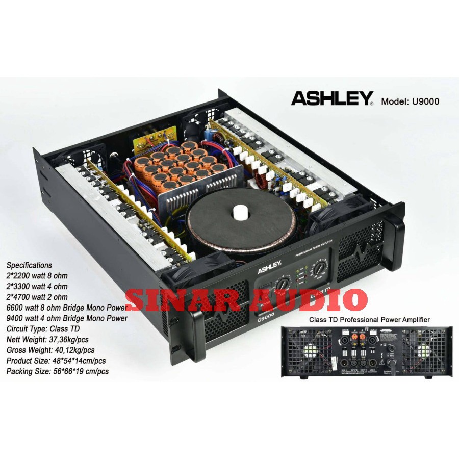 POWER AMPLIFIER ASHLEY U9000 - U 9000 CLASS TD ORIGINAL