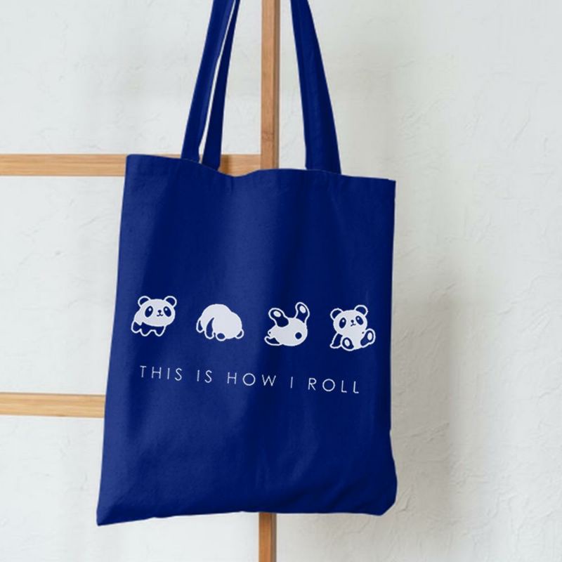 TOTEBAG RESLETING - TOTEBAG MOTIF PANDA ROLL TIDUR BANYAK MACAM WARNA