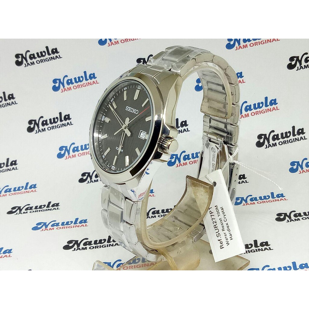 Seiko Quartz SUR277P1 Analog Black Pattern - Jam Tangan Pria SUR277