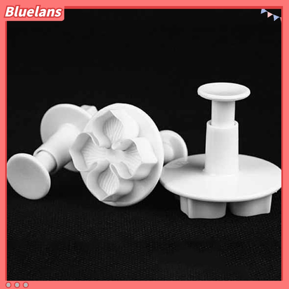 Bluelans 3Pcs Cetakan Pemotong Fondant Bentuk Bunga Hydrangea Untuk Dekorasi Kue