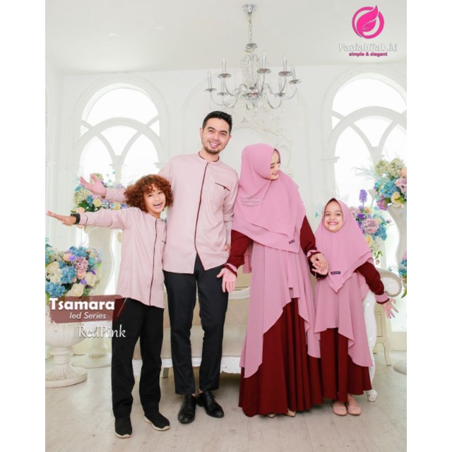 Tsamara ied series Red Pink Faniahijab.id  / Gamis Tsamara / Tsamara Red Pink / Tsamara Dress / Koko