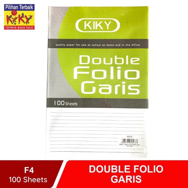 kertas double folio bergaris isi 100 lembar merek KIKY