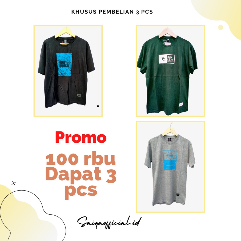 Kaos Murah || Kaos 3 100 || Kaos Pria