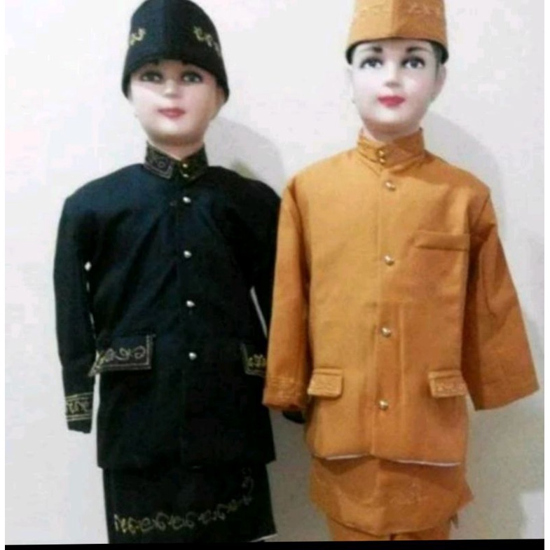 baju anak adat sunda bordir  beskap nasional ukuran L