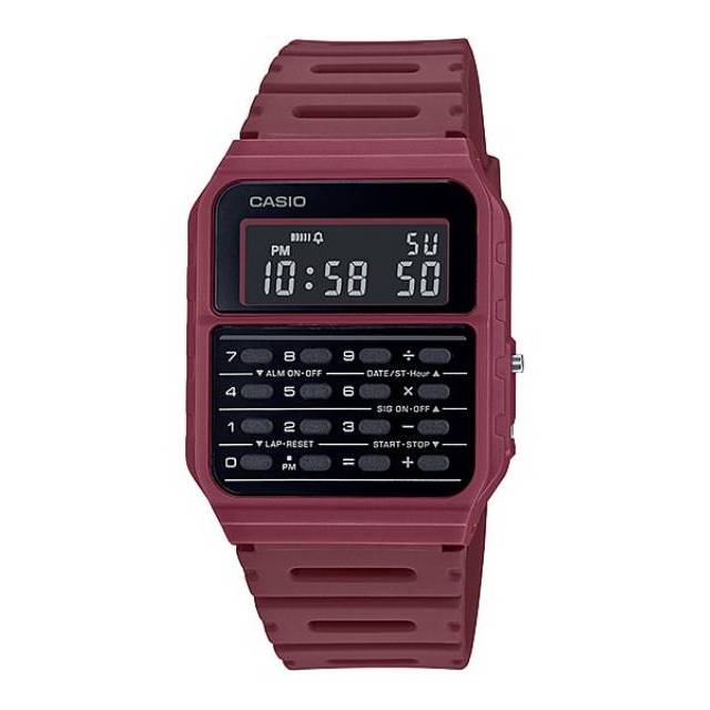 CASIO ORIGINAL DIGITAL TYPE CA-53WF-4B MERAH / JAM TANGAN PRIA / CASIO DATA BANK KALKULATOR