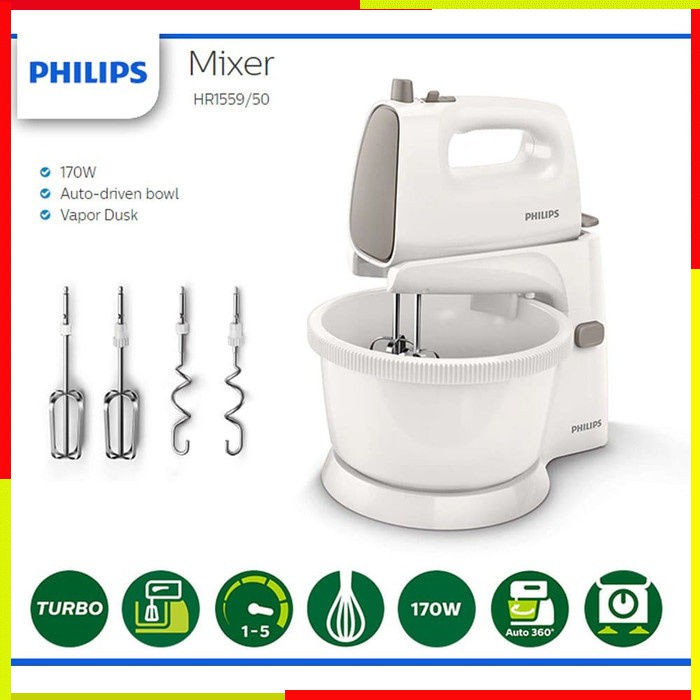 STAND MIXER PHILIPS HR1559 MIXER STAND STANDING KUE MINI MIKSER PHILIS