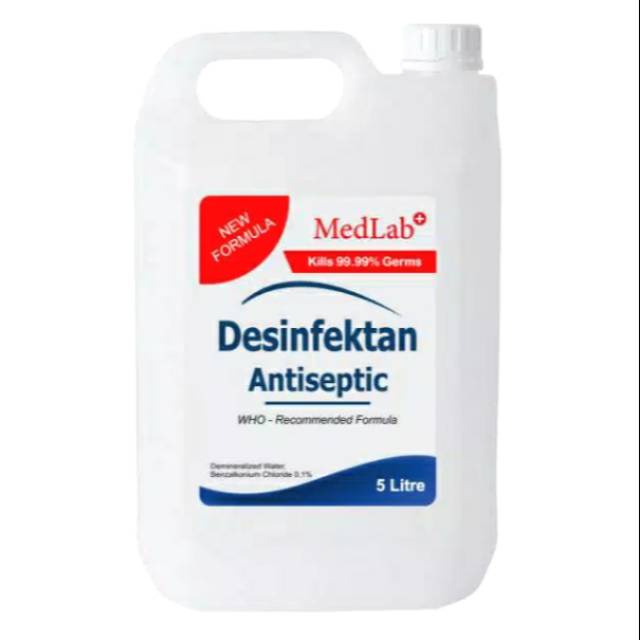 DESINFEKTAN CAIR MEDLAB 5 LITER DISINFECTANT ANTISEPTIK NEW FORMULA/ 5LITER DISINFEKTAN CAIR