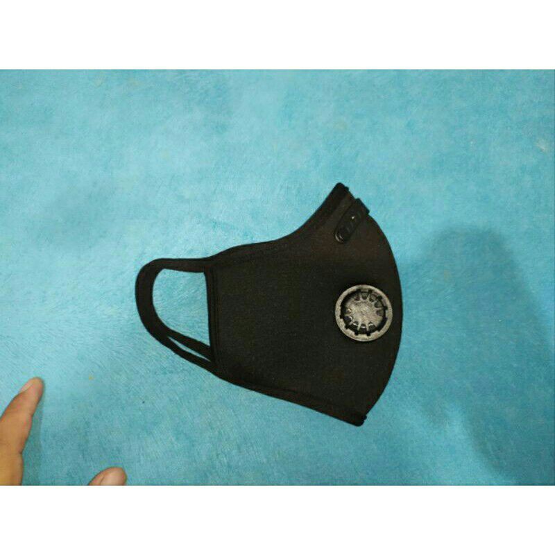 Masker Spandex Filter Hitam Polos Premium Dan Exclusive Model Tali Kun