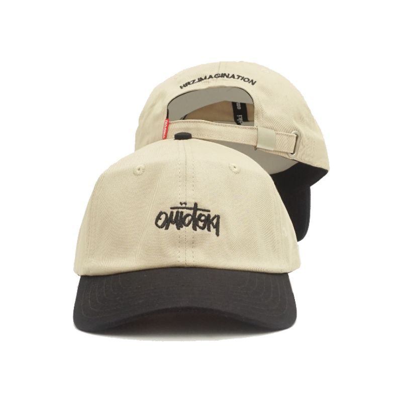 Omidoki Topi Polocaps Cream Hitam