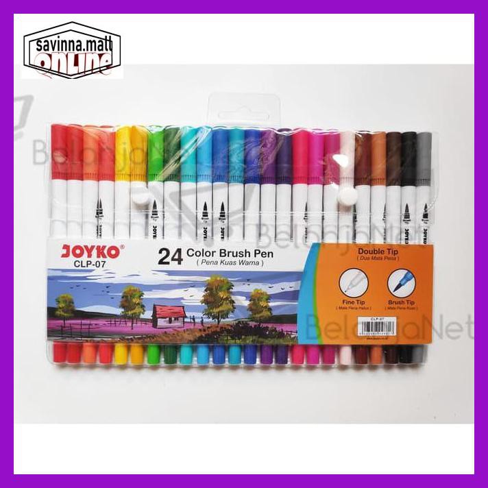 

U0Uo879- Color Brush Pen Joyko 24 Warna ( Kuas & Pen 24 Color) Clp-07 Y7Ry688-