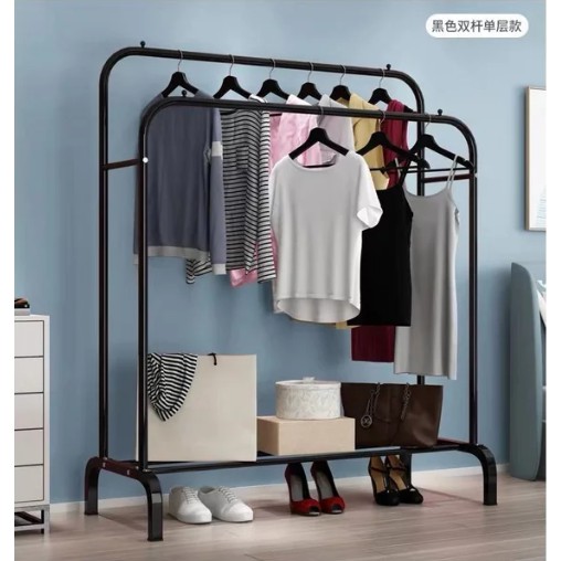 Stand Baju Berdiri / Gantungan Baju / Rak Gantung Double Pole Cloth Hanger / Stand hanger double