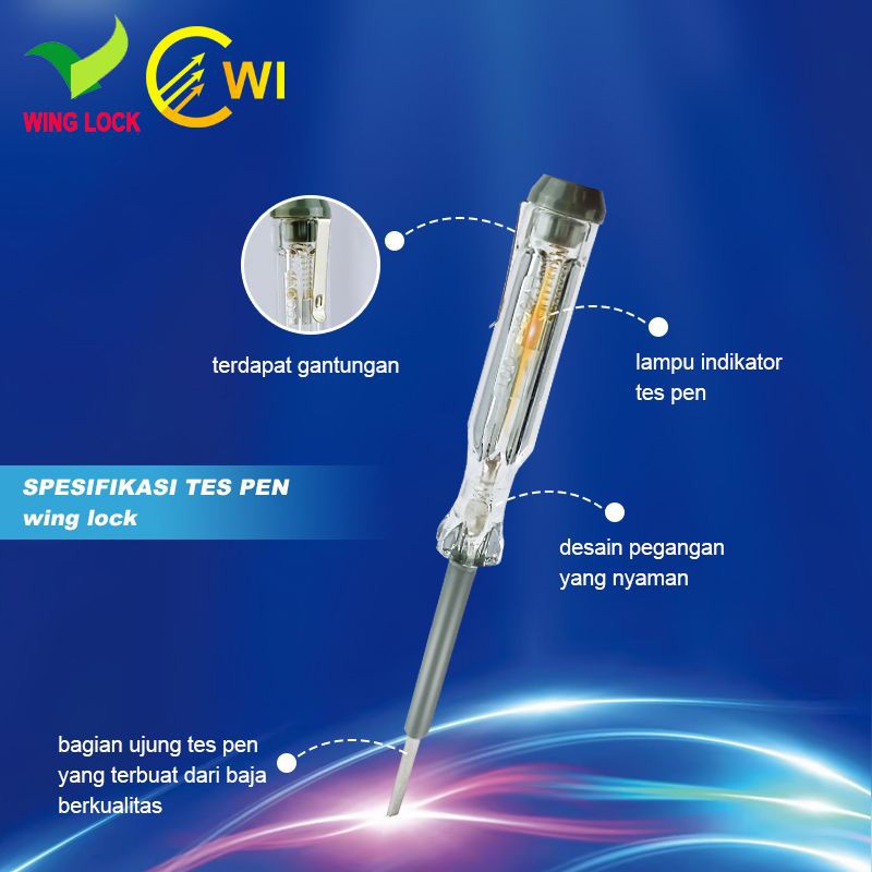 Testpen Gantung Abu-abu Wing Lock / Obeng Tespen WL-808