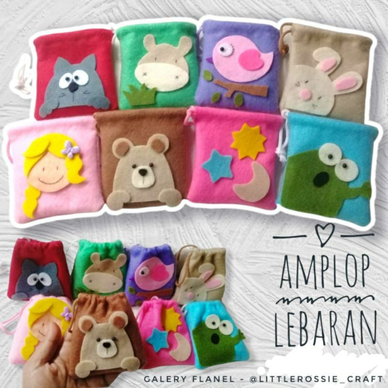 

Dompeng Angpau Serut Flanel