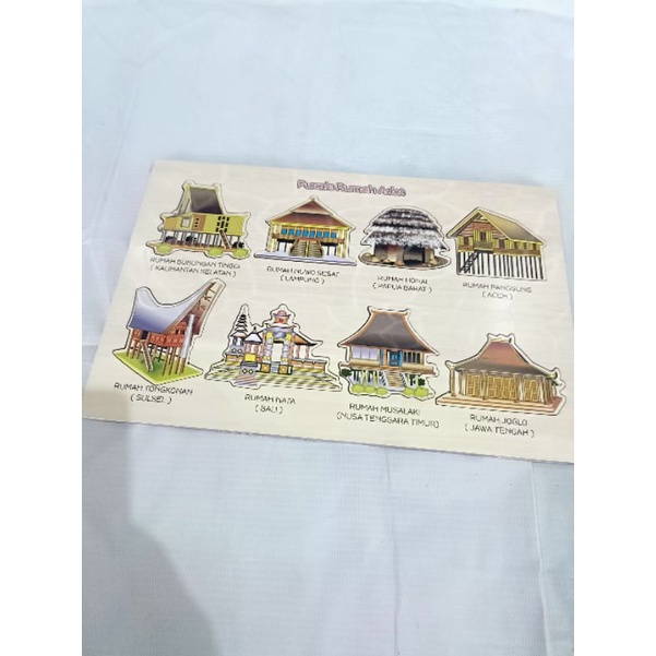 MAINAN EDUKASI ANAK PUZZLE RUMAH ADAT DI INDONESIA