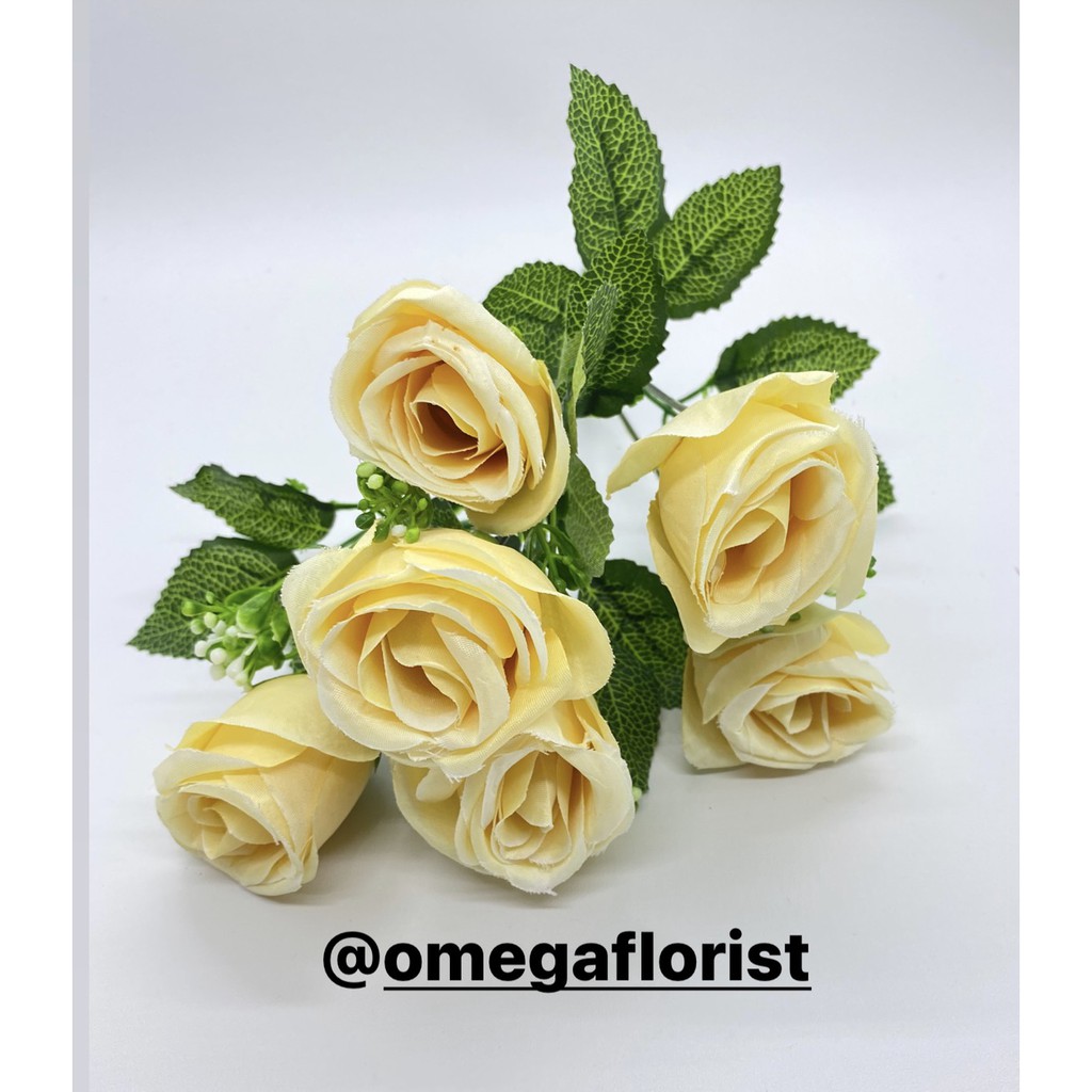 Bunga Kuncup Tropis Rose Artificial Bunga Artificial/Bunga Plastik/Bunga Dekorasi/Dekorasi Pernikahan/Pernikahan-Peach Muda