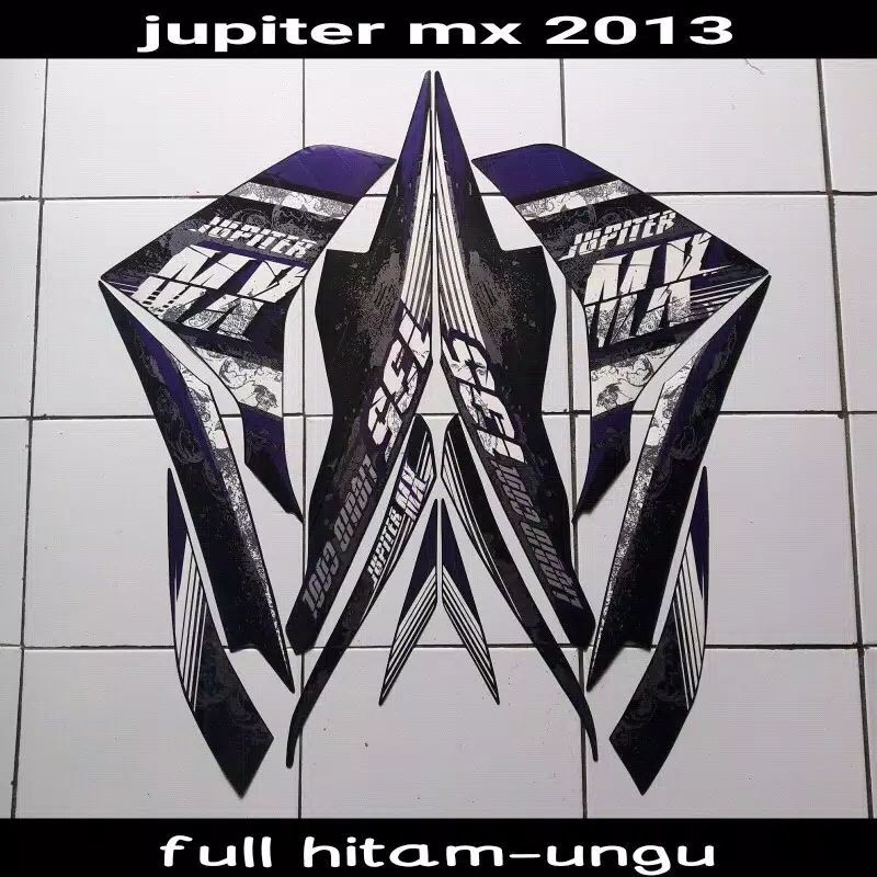 Striping sticker lis body yamaha jupiter mx new 135 2013 full hitam ungu